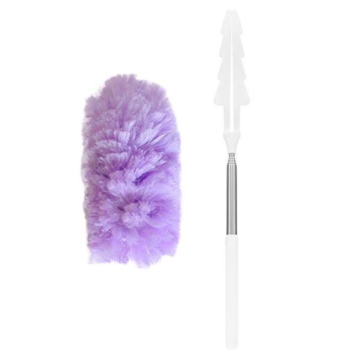 Hot-selling feather duster electrostatic duster disposable retractable purple non-woven fabric sweeping and cleaning artifact cross-border