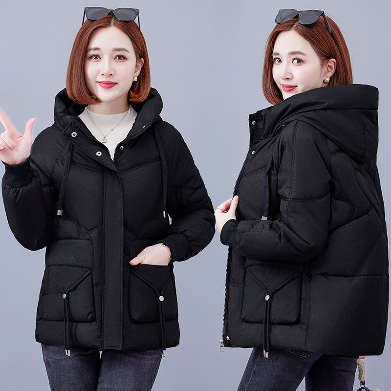 2025 New Cross-Border Loose Winter down Jacket Women's Fashion Hooded Warm Cotton Jacket Easiest for Match Fashion Jacket