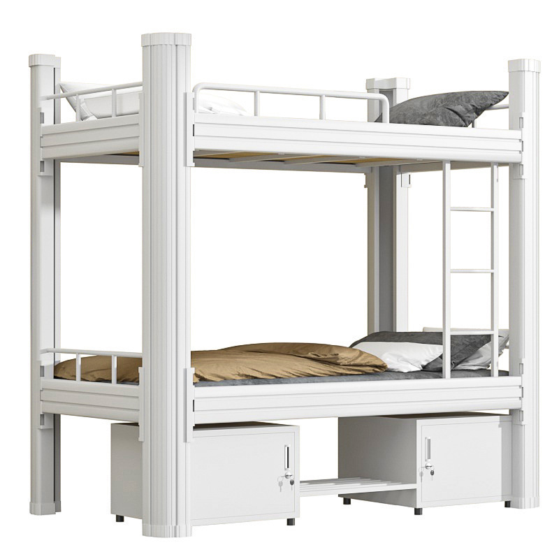 Student bunk double iron frame bed factory staff dormitory simple high and low profile bed double steel bed
