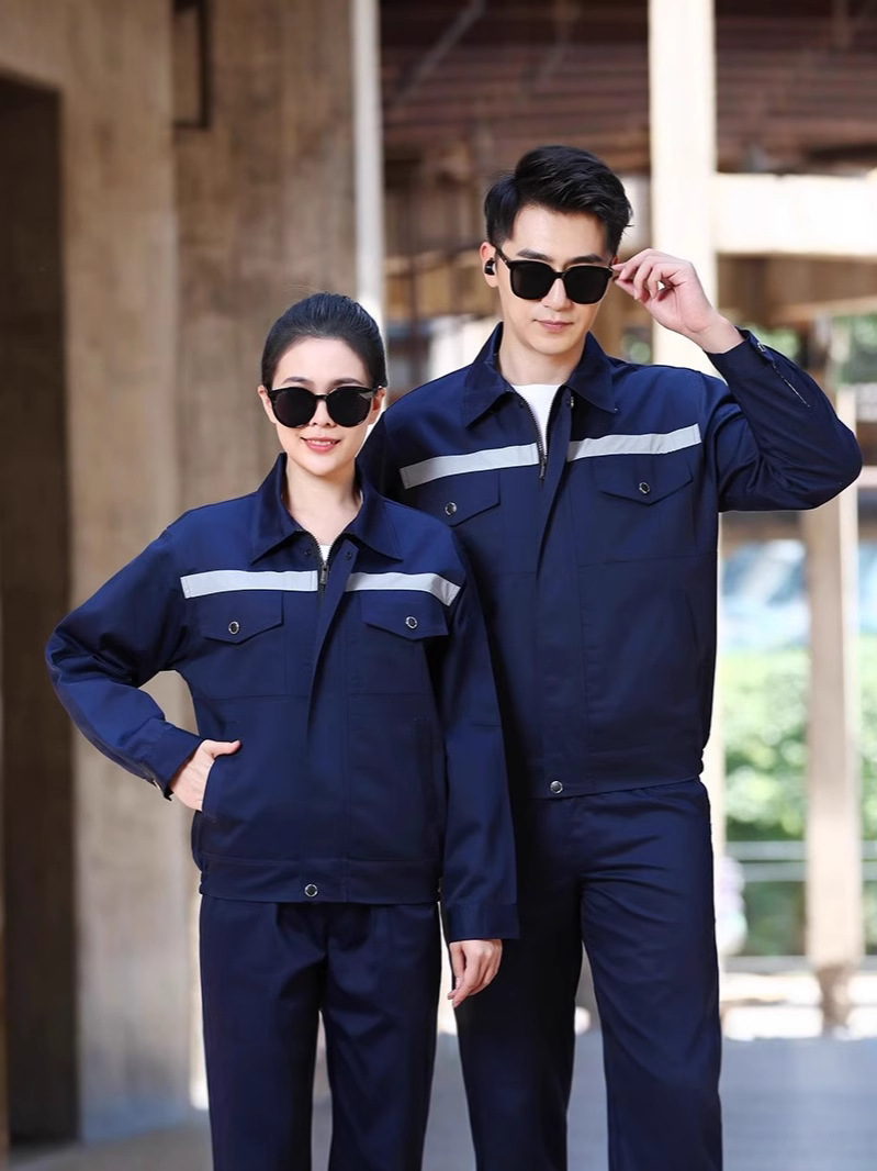 Spring and Autumn Double-Layer Thickened Breathable and Wear-Resistant Work Clothes Suit Men's Labor Protection Construction Engineering Factory Workshop Maintenance Work Clothes