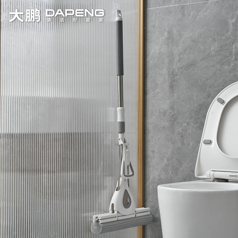 Rubber Cotton Mop Household Sponge Mop Hand-Free Washable Lazy Large Mop Clean Roller Water Absorbent Mop Head