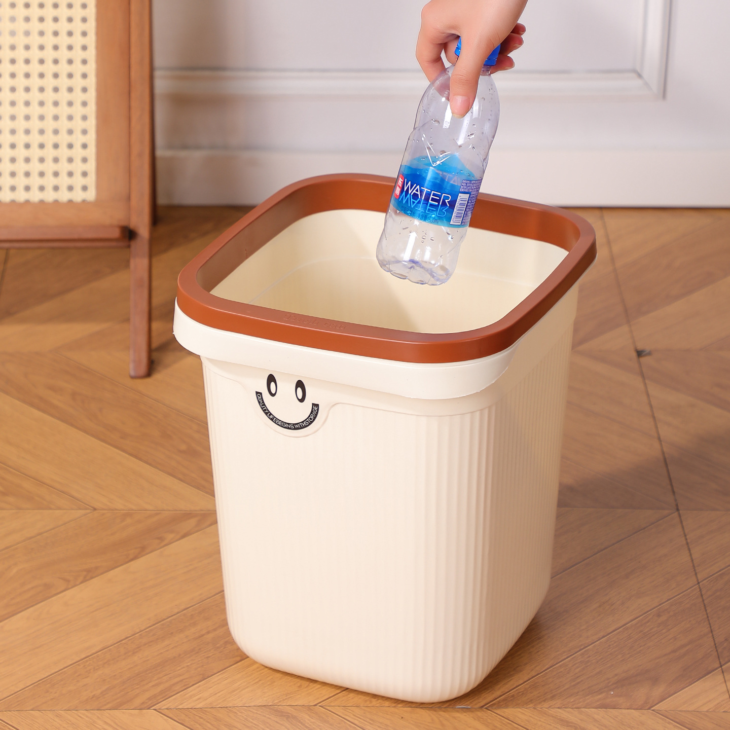 Kitchen Trash Bin Home High-end Sense ins Style High Color Value Transparent Trash Bin Toilet Toilet Trash Bin