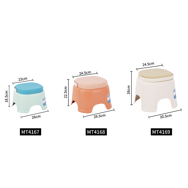 Household Plastic Stool Portable Small Stool Creative Low Stool with Handle Bathroom Coffee Table Shoe Changing Small Bench 4169