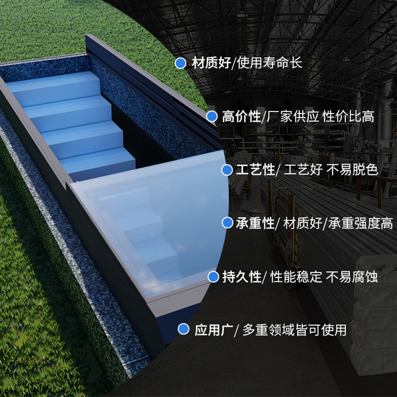 Sunroom Retractable Sliding Electric Skylight Aluminum Alloy Manual Straight-Line Ceiling Smoke Exhaust Window Ventilation Skylight