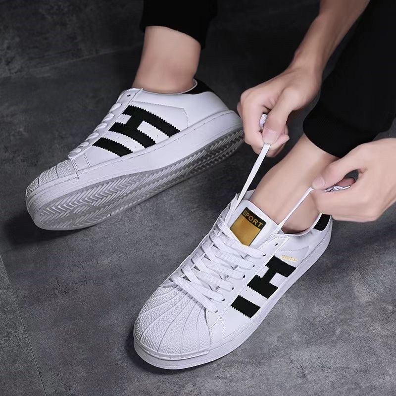 Spring and Summer New Sneakers Eva Same Style Campus White Shoes for Couples, Fashionable, Simple and Versatile Shell Toe Sneakers for Women