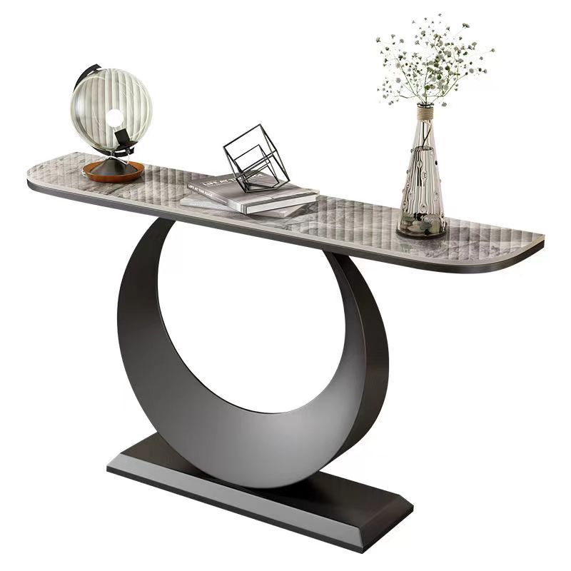 Light Luxury Slate Entrance Table Nordic Simple Modern Entrance Cabinet Entrance Door Corridor Semi-Circular Entrance Table Against the Wall