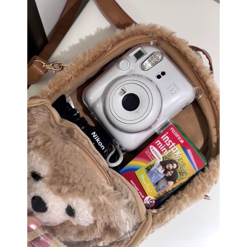 Cute Duffy Bear Plush Backpack Pain Bag Baby Bag Large Capacity Versatile Shoulder Handheld Crossbody Bag Camera Bag