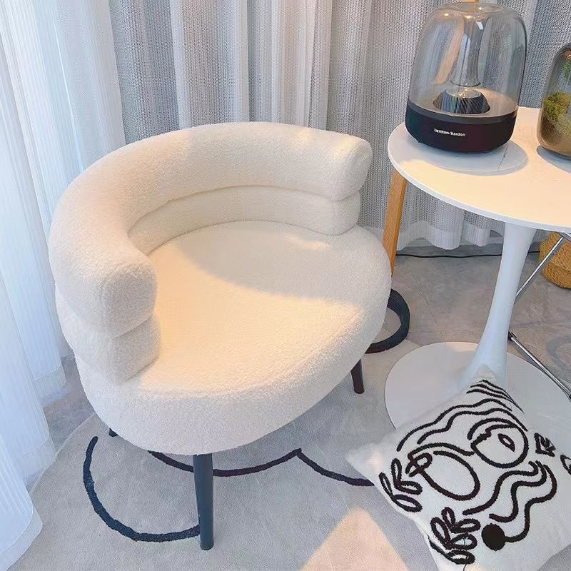 Internet Celebrity Single Sofa Lamb Velvet Bean Bag Chair Living Room Bedroom Cloakroom Leisure Makeup Chair Dressing Table Chair