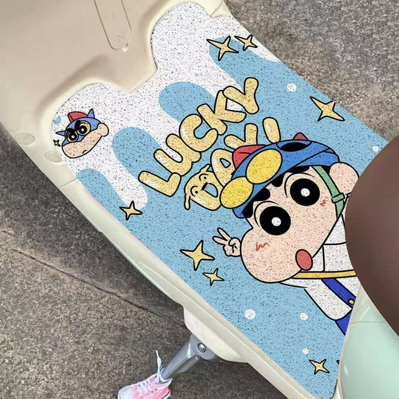 Cartoon Electric Vehicle Foot Pad Dirt Resistant and Easy-to-take-care Silk Loop Foot Pad Mud Scraping and Dust Removal Non-slip Foot Pad Pad Free Cutting