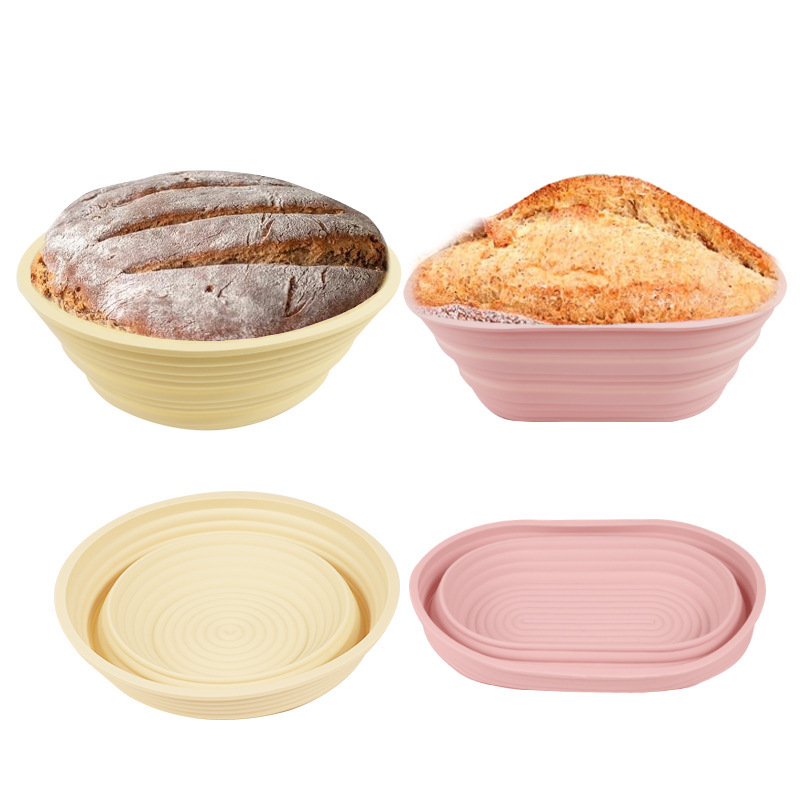 Customized Kitchen Accessories Silicone Bread Proofing Basket 2024 Customized Foldable Baking Bread Basket