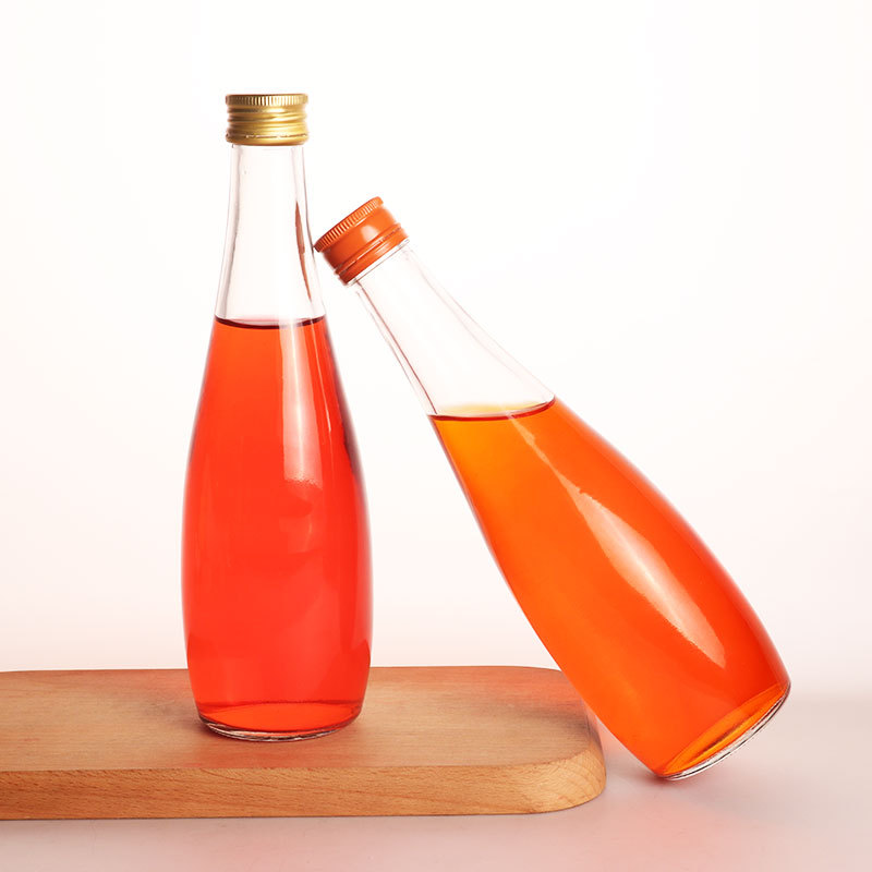 New Small Beverage Bottle Milk Tea Bottle Creative Fruit Wine Bottle Transparent 300 ml Beverage Bottle Juice Glass Bottle in stock