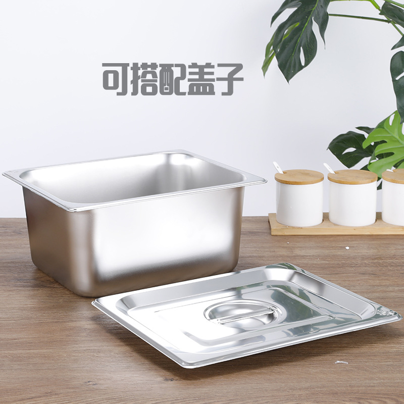 304 Stainless Steel Portion Basin Commercial Stainless Steel Square Basin Thickeneded Kitchen Preparation Basin Rectangular Stainless Steel Basin