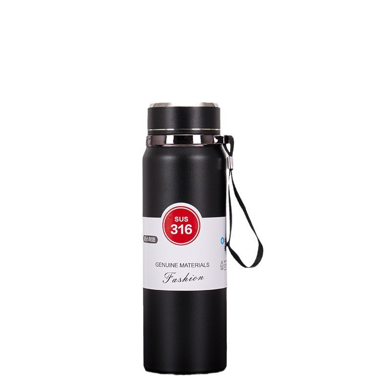 316 stainless steel thermos cup with rope large capacity climbing teapot travel pot business kettle sling pot wholesale