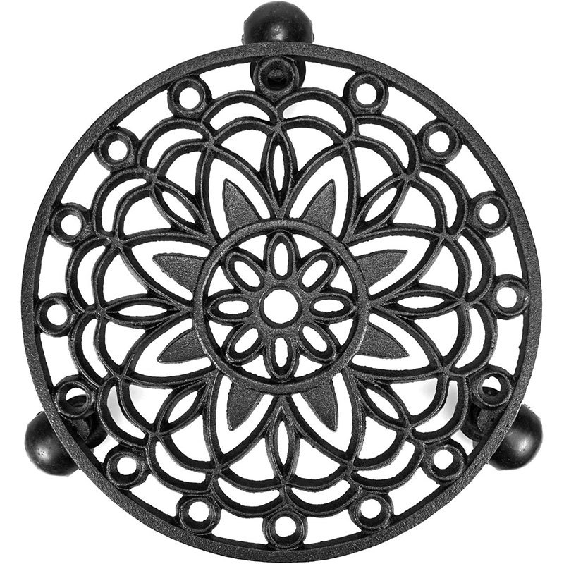 Factory Direct Indoor Household Balcony Storage Rack Floor Type Universal Wheel Flower Pot Rack Cast Iron Mobile Flower Pot Rack