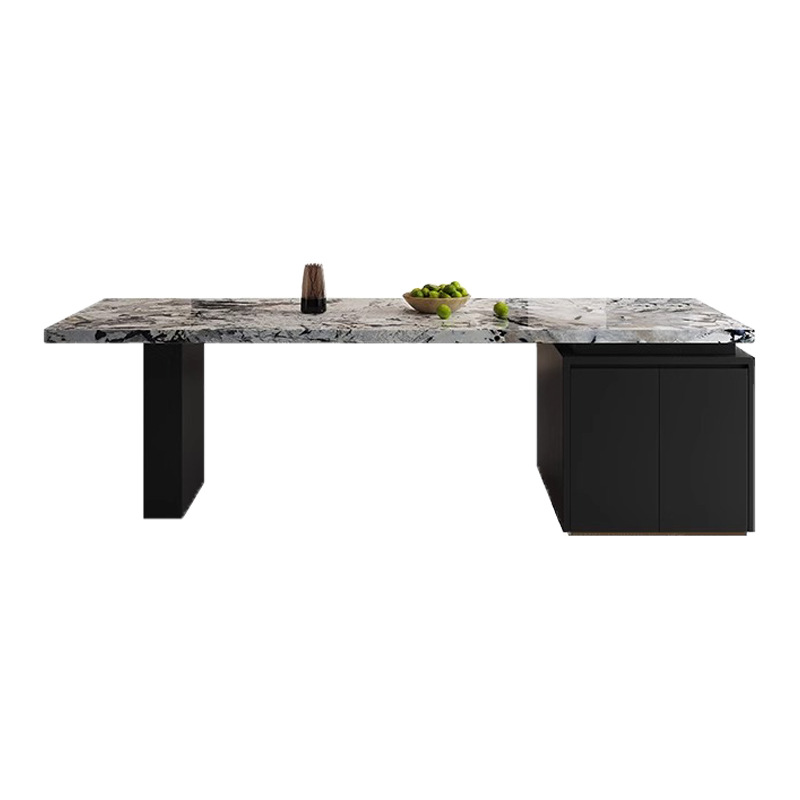 Flush Island Table Integrated Household Minimalist Pandora Rock Plate Multi-functional Middle Island Table and Chair Luxury Stone Rock Plate