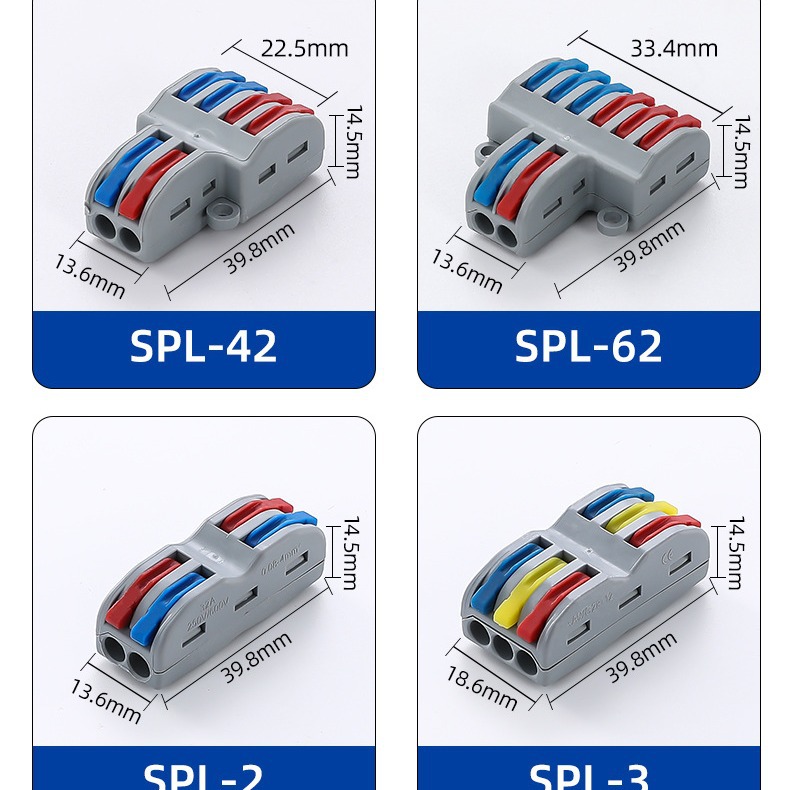 Quick connector SPL-2/3 wire terminal SPL-42/62 2 in 2 out downlight household fixture