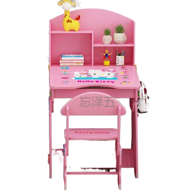 PCGS Children's Study Table Home Desk Writing Tables and Chairs suit Primary School Students' Desk Simple Desks and Chairs Liftable