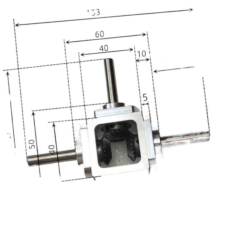 Right-Angle Transmission Variable Speed Umbrella Gear Reduction Box 1:1 Shaft Diameter 6/8 Gearbox Angle Converter T-Type Cross Commutator