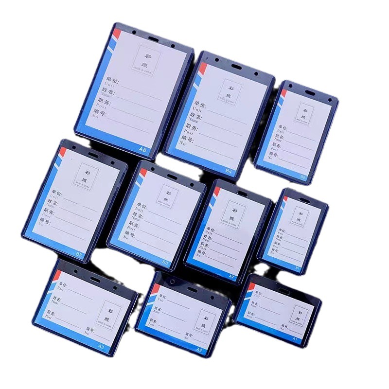 A7B2 work permit transparent card holder lanyard certificate protective cover badge employee factory card student school card bus card holder