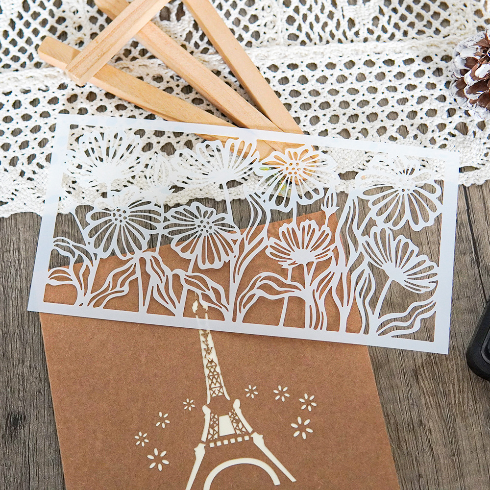Flower stencil Cross-border Hot Selling DIY Painting Hollow Template suit Wall Painting Spray Masking Decorative Template
