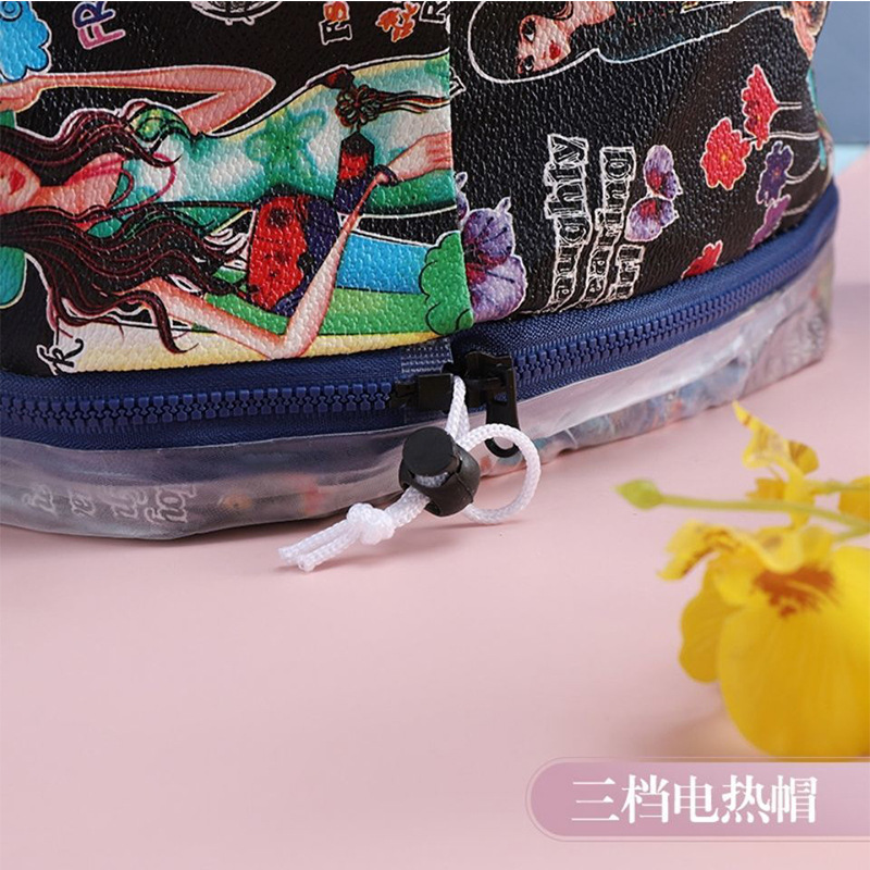 Household Heating Oil Baking Hat Three-stop Evaporating Hat Electric Heating Hat Steam Hair Care Hat Women's Hair Dyeing and Hair Care Shower Hat