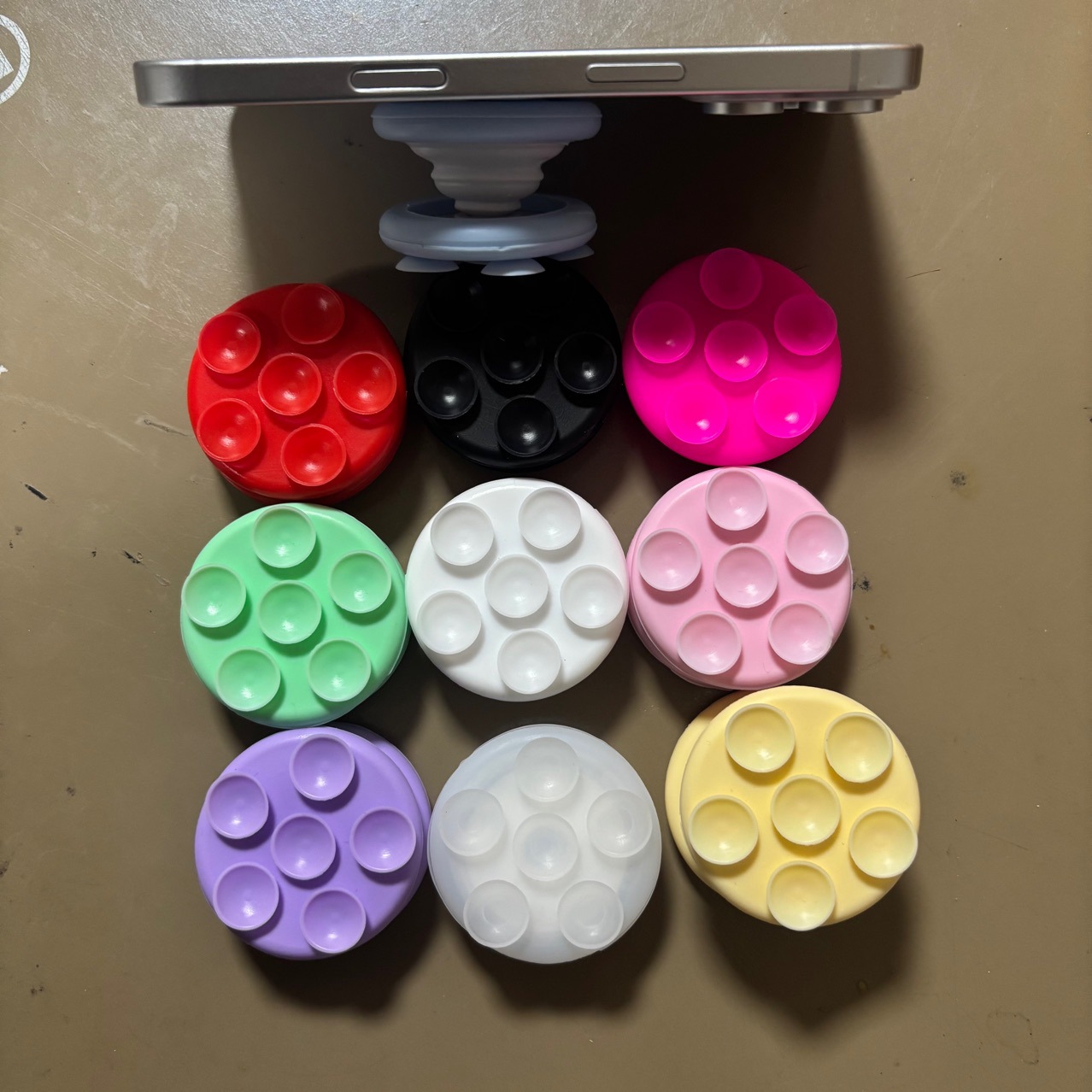 New Mobile Phone Double-Sided Suction Cup Holder Detachable Telescopic Folding Replaceable Suction Cup Desktop Support Mobile Phone Holder