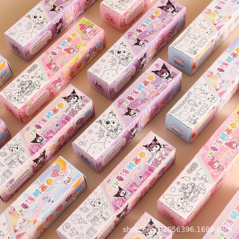 Graffiti Scroll Puzzle Coloring Painting Paper Long Scroll Kindergarten Baby Coloring Creative Handmade Kidsren's Drawing Paper