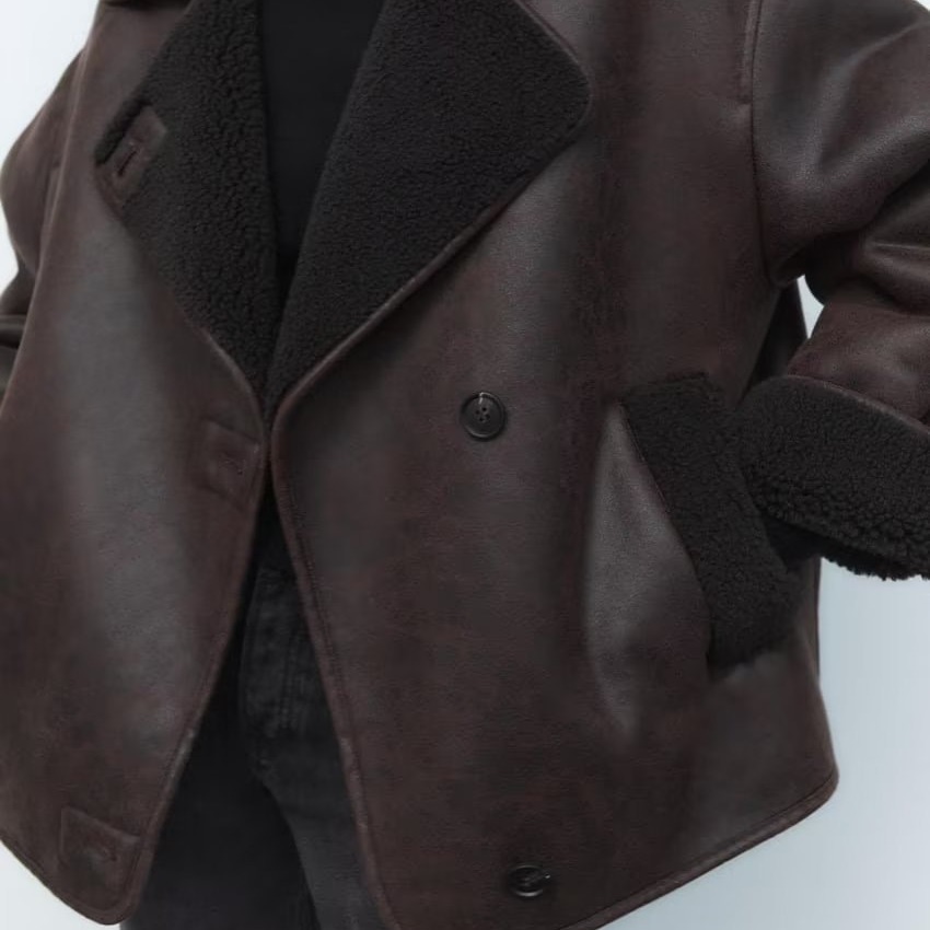 Color 2024 European and American fur integrated winter street style women's loose double-sided jacket suede thickened coat