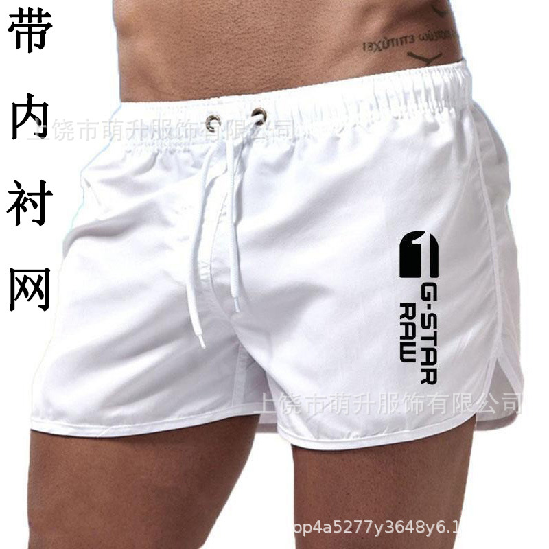 European Size Lined Mesh Three-Point Beach Shorts Men's Sports Essential Fashion Jogging Travel Quick-Drying Multi-Color Printing