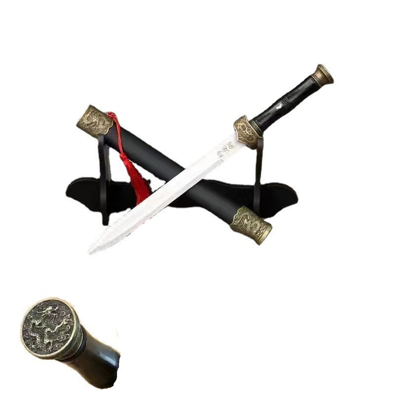 Craftsmanship Small Sword Chanting Dragon Sword Integrated Self-Defense Dagger Han Sword Self-Defense Wolong Gift Sword Cold Weapon Qin Sword Unedged