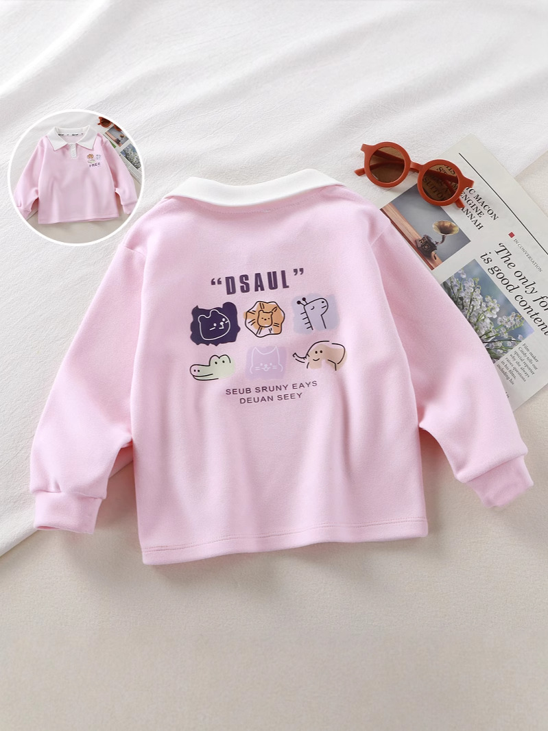 Модная свободная майка-поло для девочек на весну и осень, теплая верхняя одежда для мальчиков