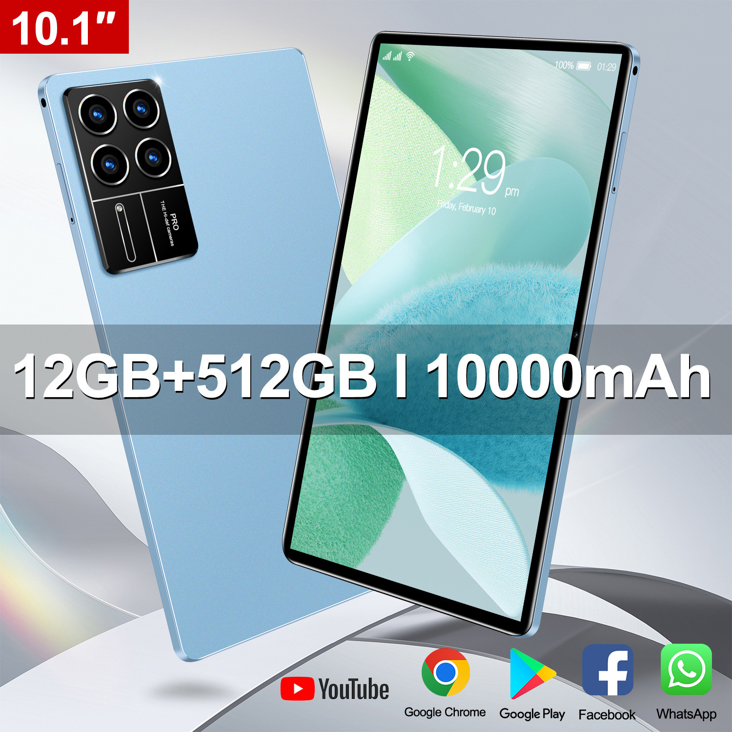 In-Stock Tablet Wholesale 10inch / 15inch Tablet Pro15 Cross-Mirror Foreign Trade Ten-Core Ultra-Thin 4g Hd Calling