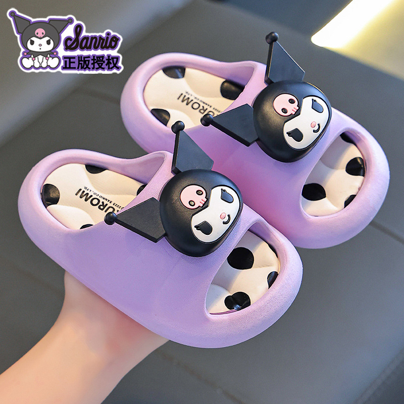 Детские сандали и тапочки Sanrio с ощущением экскрементов для девочек летом мультяшные милые нескользящие домашние тапочки с мягкой подошвой
