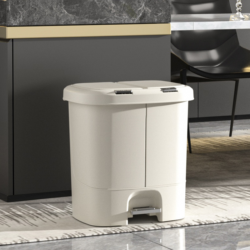 Customized Classified Trash Can Household Dry and Wet Separation Storage Bucket Foot Press Double-Open Sealed Cleaning Bucket Kitchen Waste Bucket