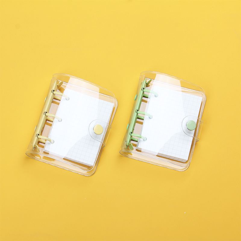 3 hole loose-leaf mini PVC transparent case portable loose-leaf coil hand ledger bulk wholesale
