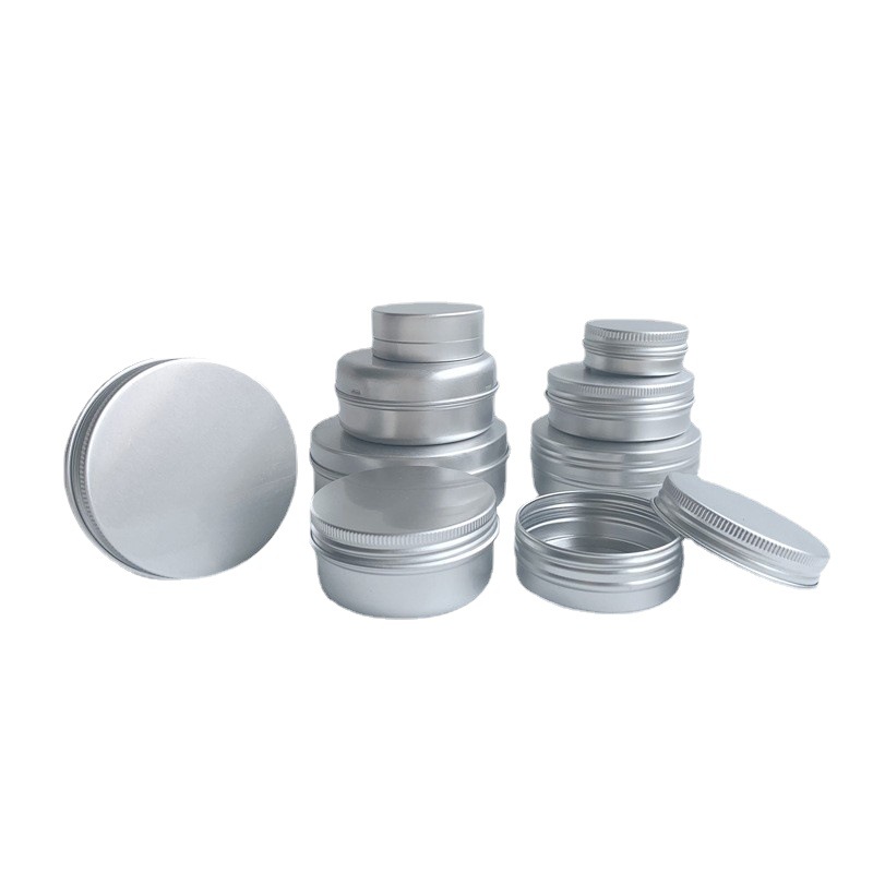 5Ml-500Ml Metal Box in Stock Multi-Specification Threaded Tea Cosmetics Solid Balm Candy Aluminum Box Aluminum Can