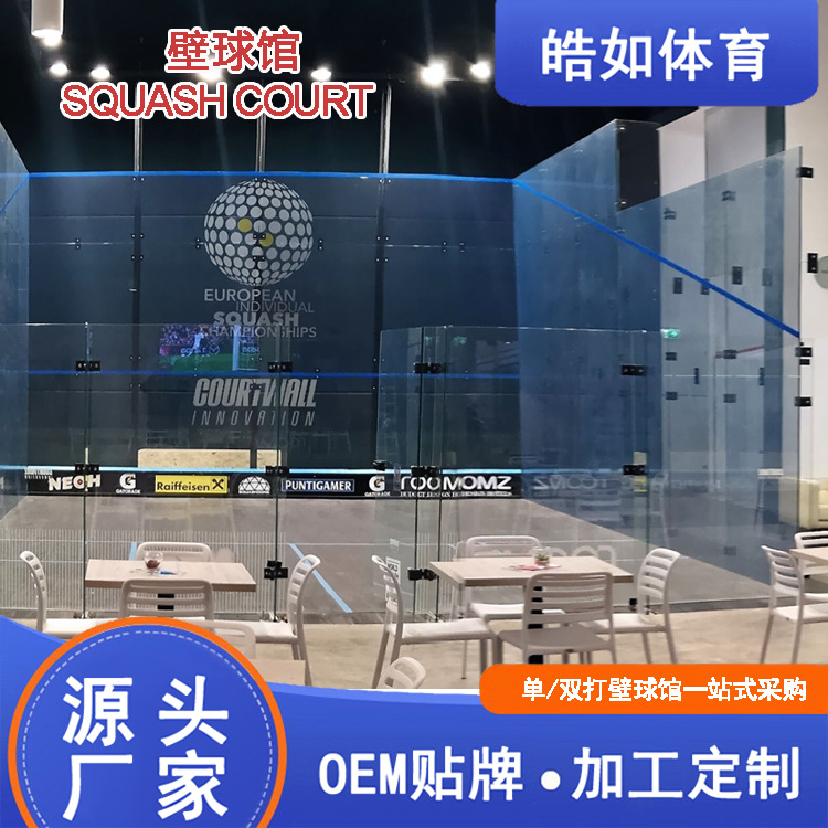Panoramic Glass Squash Court Aluminum Alloy Hinges Provide Indoor Squash Court Design, Planning, Construction and Tempered Glass