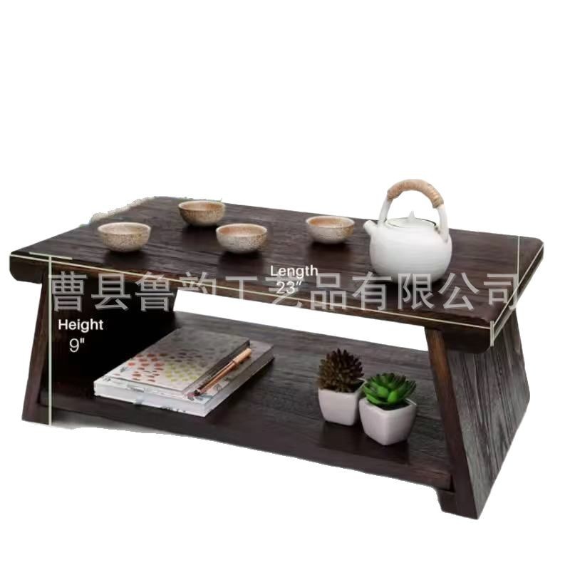 Wooden Bay Window Table Folding Kang Table Household Living Room Tatami Small Table Bay Window Floor Sitting Balcony Low Table Small Tea Table