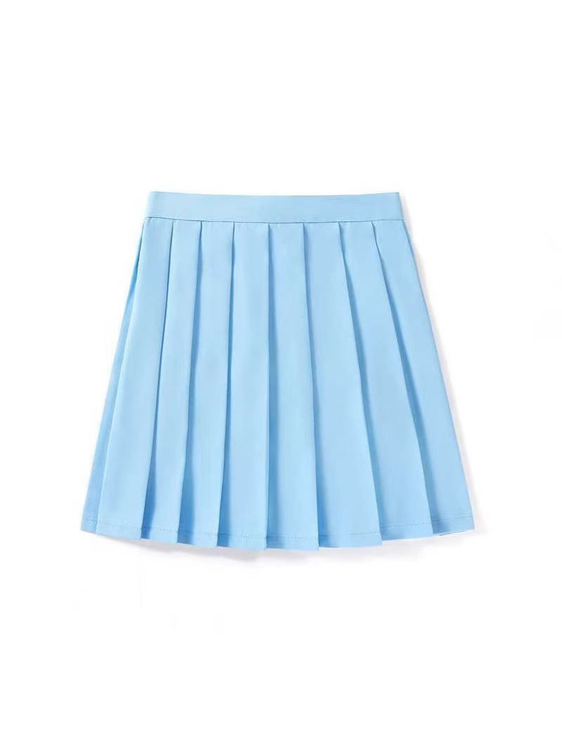 Solid Color Pleated Skirt, Short Skirt, Mid-Length Navy Blue Skirt, Jk Uniform, Japanese College Style, Candy Color A-Line Skirt