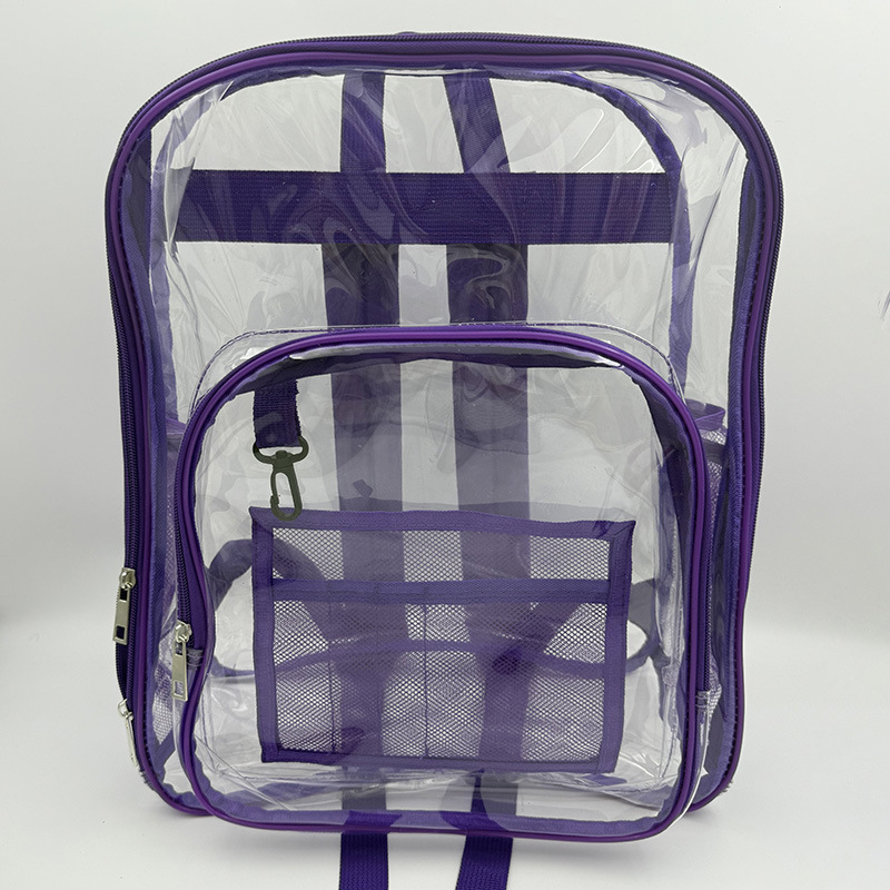 Cross-Border Pvc Transparent School Bag Amazon Same Style Student Transparent Waterproof Backpack Portable Transparent Backpack