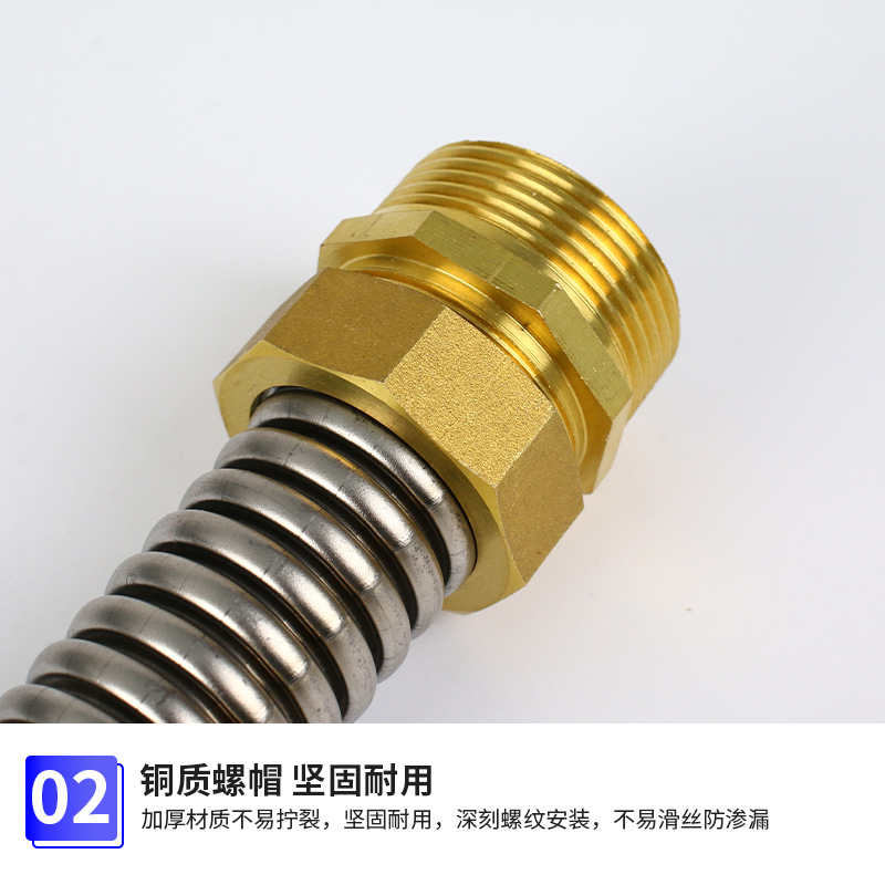 Stainless Steel Air Conditioning Corrugated Pipe Air Conditioning Hose Flexible Connector Expansion Joint Shock-Absorbing Pipe Flexible Joint Elastic Shock Absorption