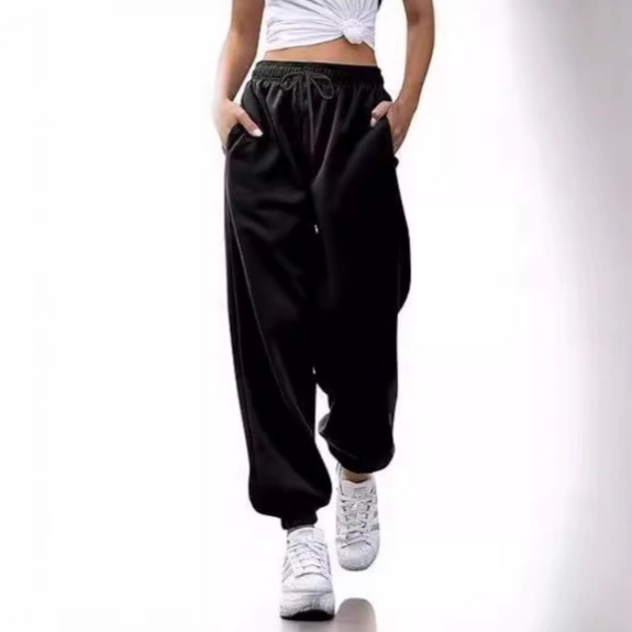 Europe and the United States cross-border Amazon foreign trade new pants women's casual drawstring sports pants with pocket toe long pants