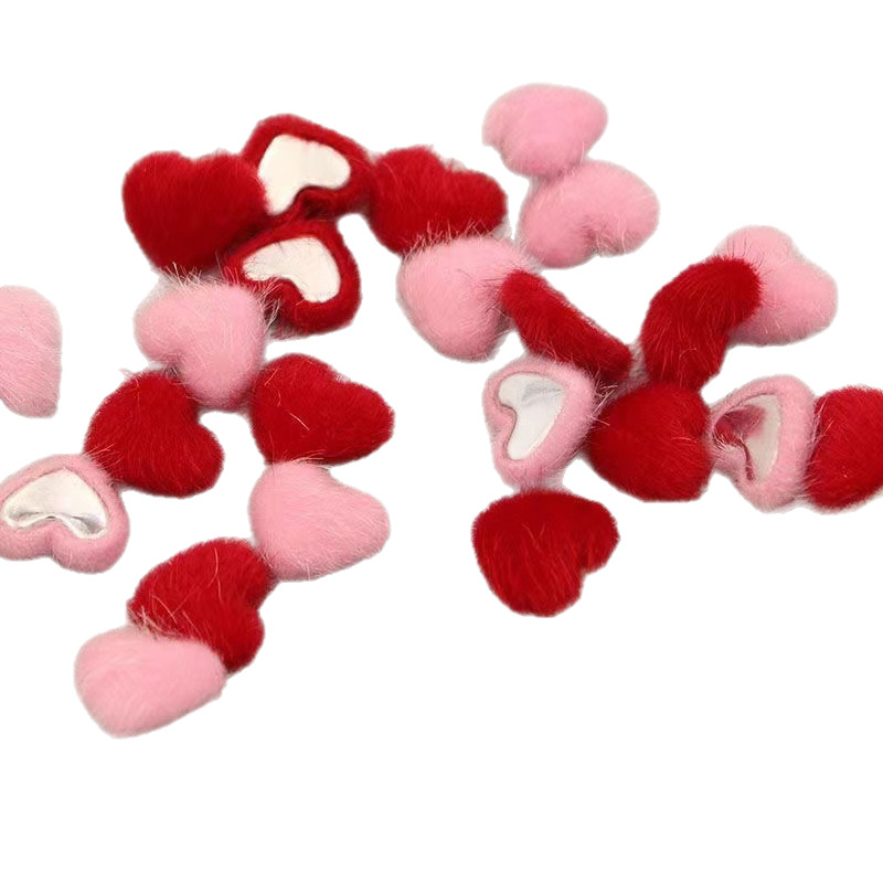 Winter New 1.6 * 1.8cm horse hair Love flat buckle diy antique petal flower heart hair accessories material accessories