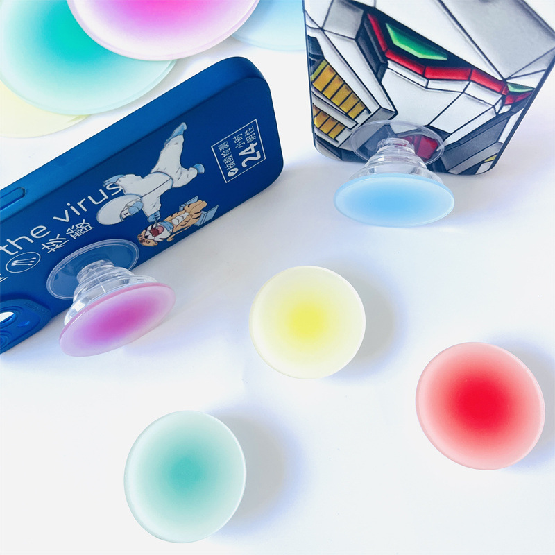 Airbag Bracket Candy Color Gradient Mobile Phone Ring Buckle Glue Dropping Acrylic Internet Celebrity Lazy Telescopic Bracket LOGO Printing