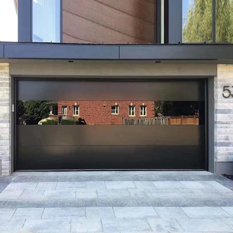 Customized aluminum alloy electric rolling gate villa garage anti-theft electric flap door mute flat garage door