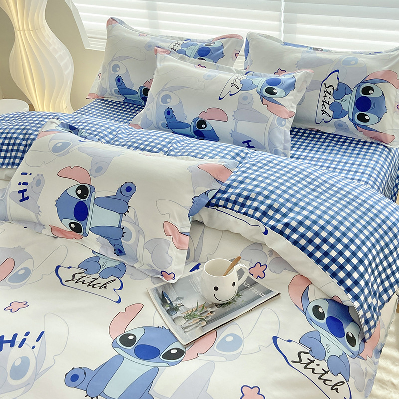 Foreign trade e-commerce skin-friendly aloe vera cotton American cotton sanding printing four-piece set cross-border Amazon a generation of wholesale