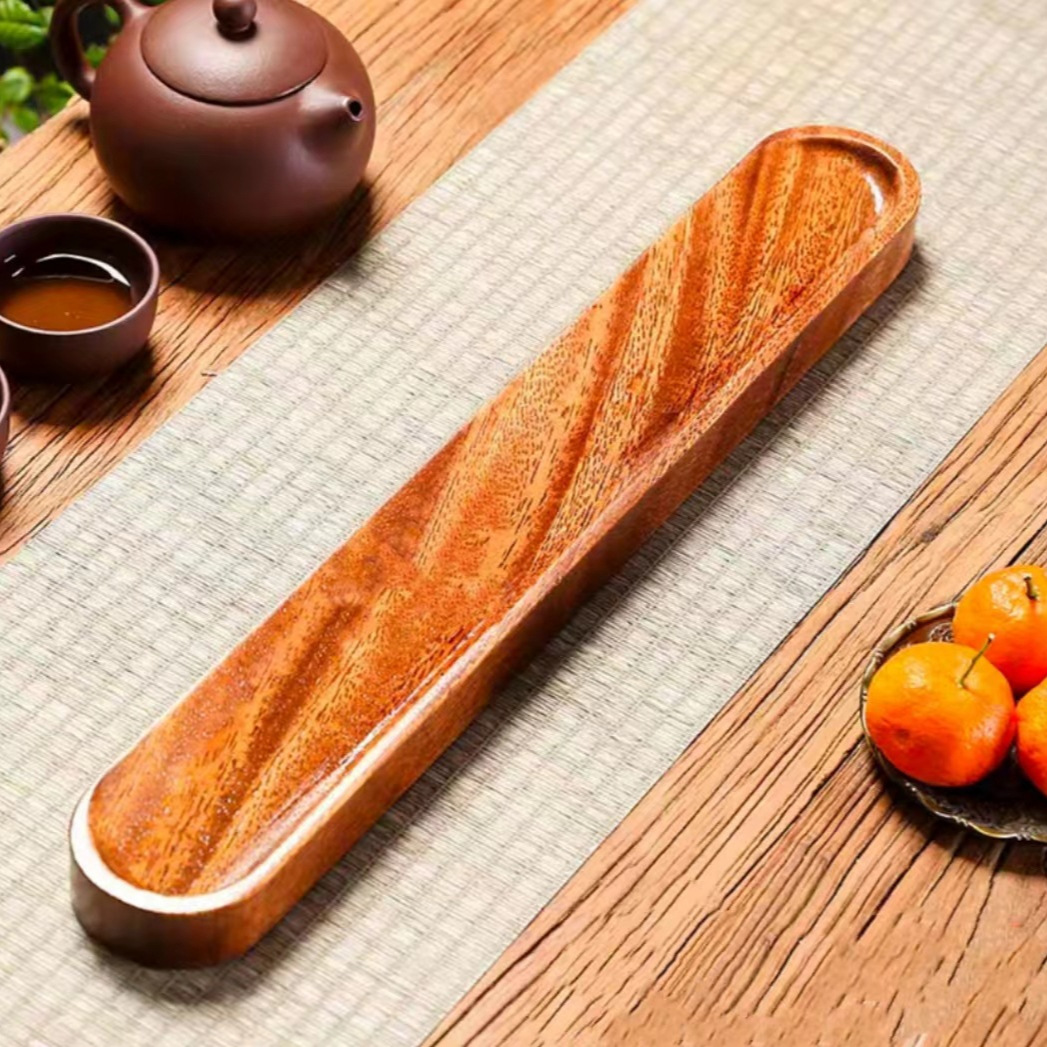 Walnut Rounded Corner Cup Holder Single Layer Cup Drying Rack Tea Set Drain Rack Cup Holder Tea Ceremony Accessories Zen Style