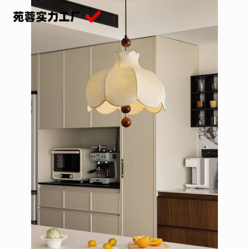 French Medieval Chandelier Retro Bedroom Room Lamp Designer Bar Restaurant Study Fabric Lamps Creative Stylish