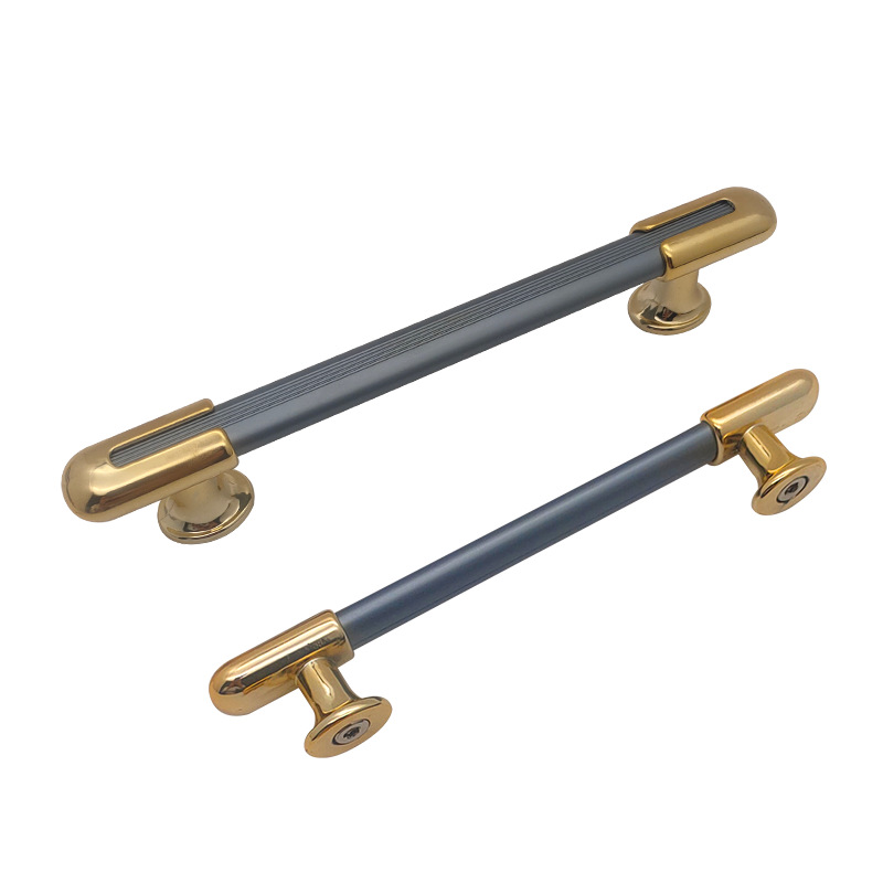 Light Luxury Cabinet Door Handle, Aluminum Alloy Color-Blocked Double-Headed Stylish Wardrobe Drawer Cabinet Door Handle, Factory Wholesale Furniture