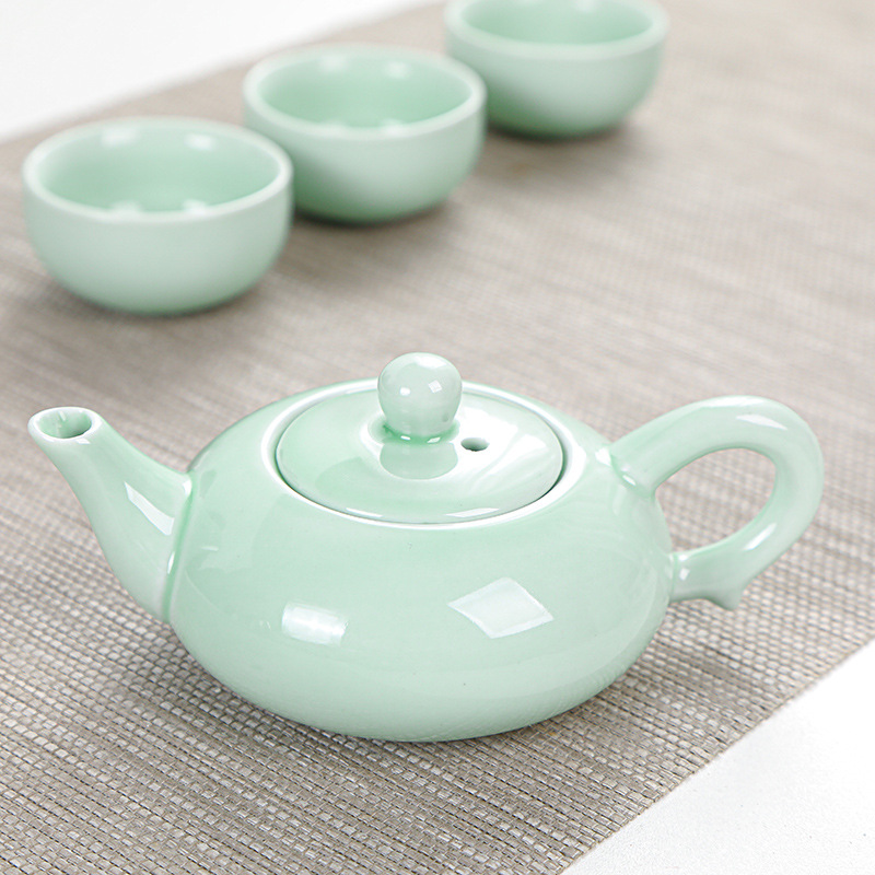 Portable travel tea set celadon small fish set wedding opening real estate gift can be printed Logo
